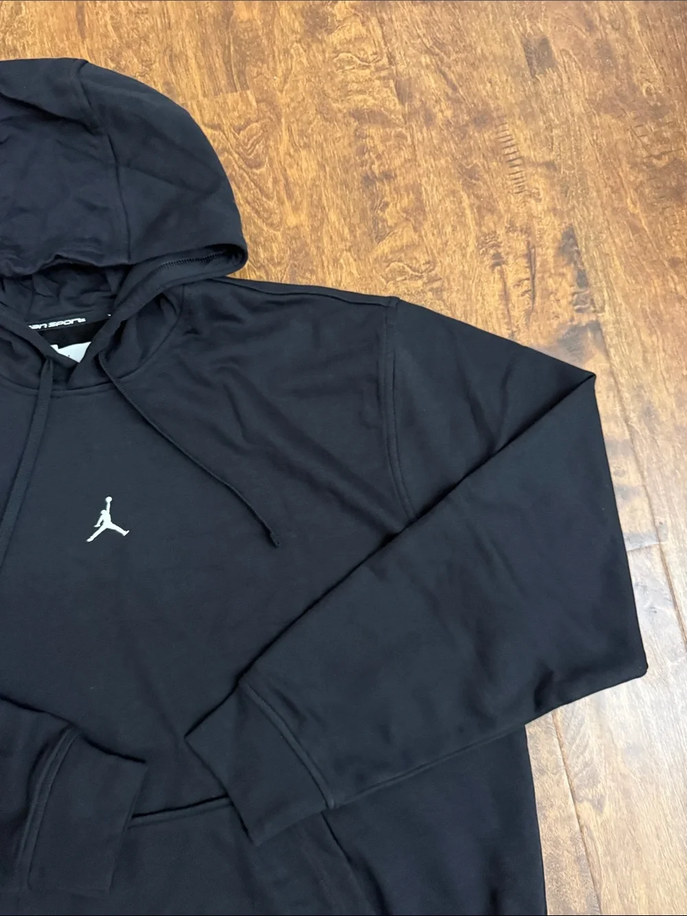 Jordan Sports Black Pullover Hoodie with White Jumpman